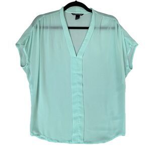 Victoria's Secret Shirt Womens Size XS Aqua Sheer Coquette Fairy Whimsical‎ Boho
